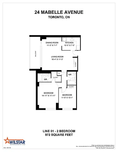 Floor plan 2 Bedroom 2 Bed 2 Bath
