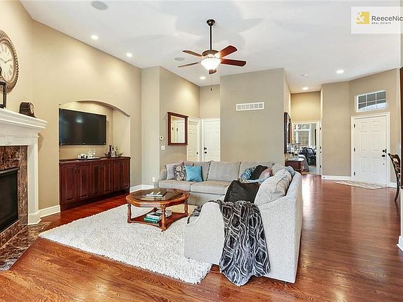 Enjoy the beautiful fireplace while watching television