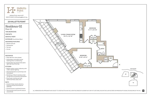 Floor plan 2 Bedroom / 1 Bathroom
