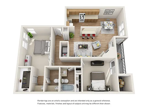Floor plan 2 BR/2 BA - Carolina