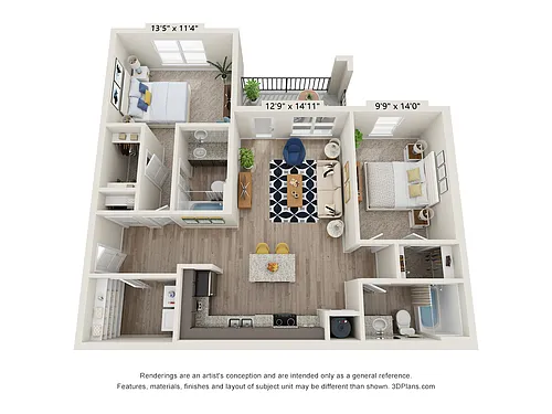 Floor plan 2BR-HC