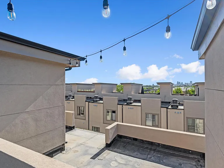 Rooftop patio with both gorgeous city and mountain views