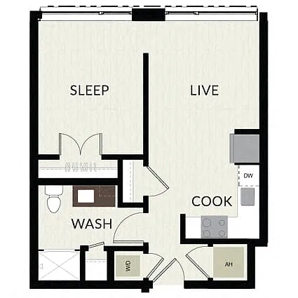 Floor plan 1 Bed/1 Bath-junior-S2