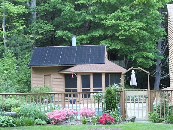 Gazebo with fireplace, pool area