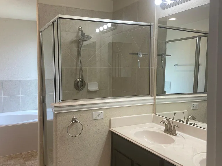 The shower in master bathroom