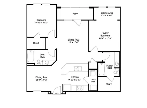 Floor plan Oaks 3B2