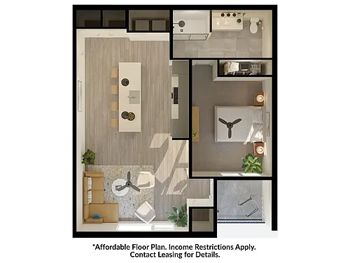 Floor plan A1A - Affordable (Income Restrictions)