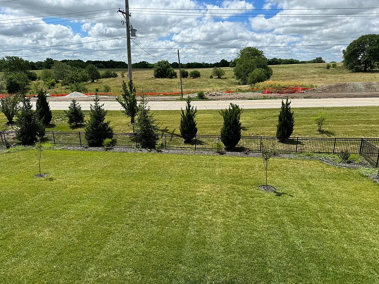 Fenced backyard