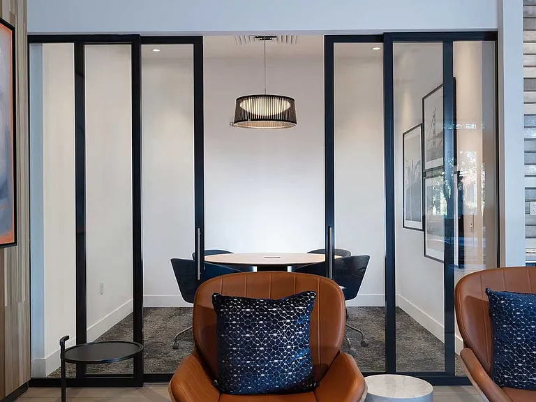 Phase II Resident lounge with private rooms perfect for working remote