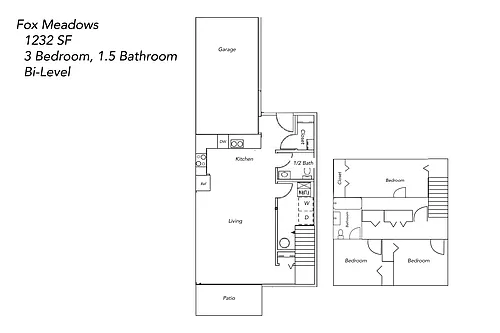 Floor plan Three Bedroom - Income Restrictions Apply