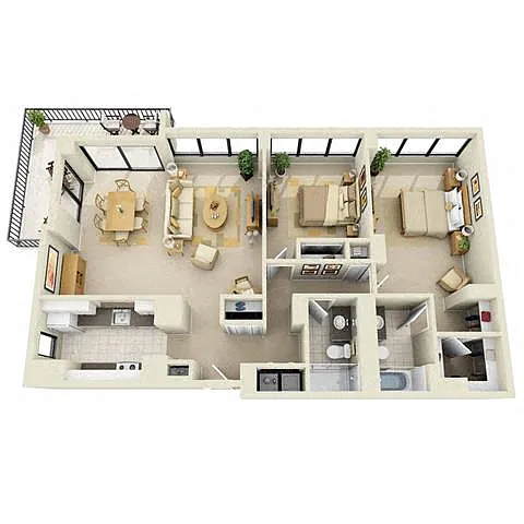 Floor plan Tower 2BR AE