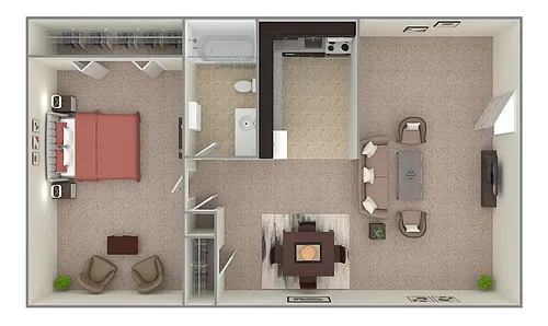 Floor plan One Bedroom Deluxe