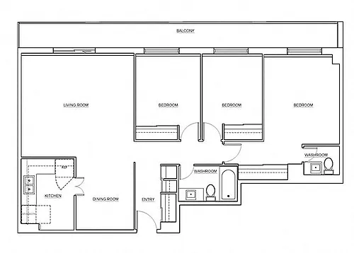 Floor plan 3 bed 1.5 bath B 60 Windward