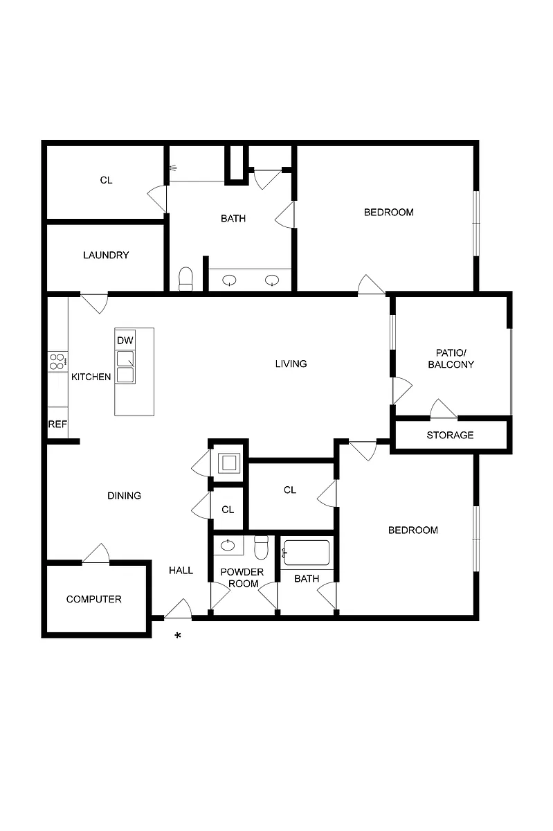 Floor plan 2 Bedroom Deluxe
