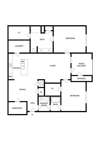 Floor plan 2 Bedroom Deluxe