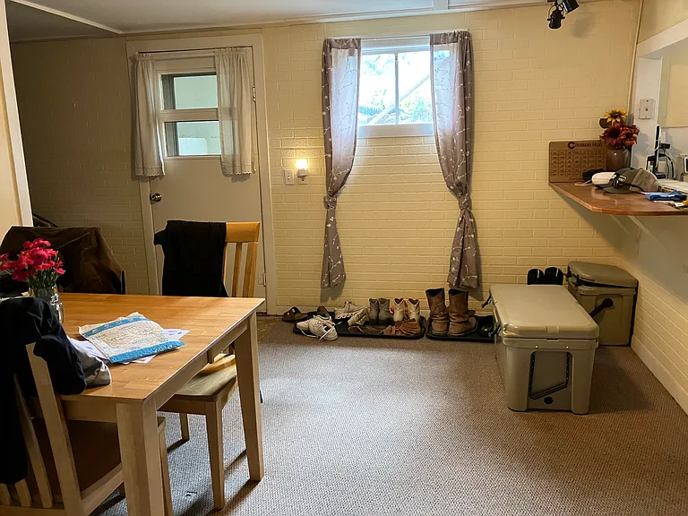 dining room and private entry door