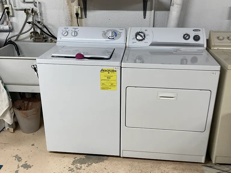 Washer and dryer - in the basement - 
they are not for common use - each apartment in the building has its own.
