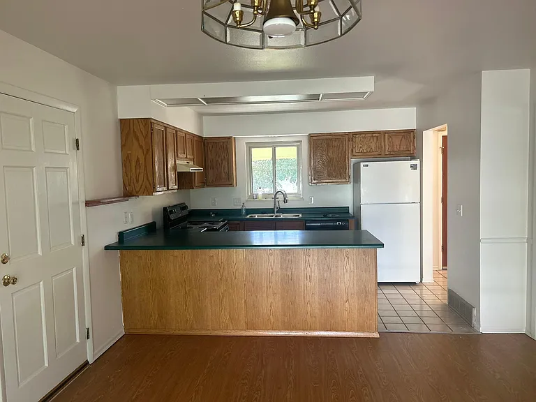 Kitchen is open to dining room