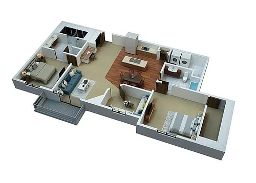 Floor plan 2 Bedrooms / 2 Bathrooms