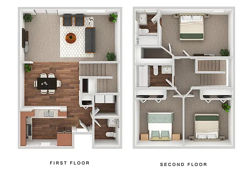 Floor plan 3 Bedroom Townhome - Phase 2