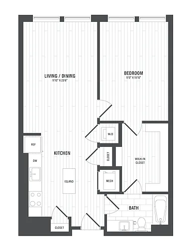 Floor plan 1 Bed/1 Bath-C1.3
