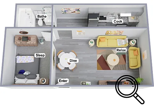 Floor plan 1 Bed 1 Bath