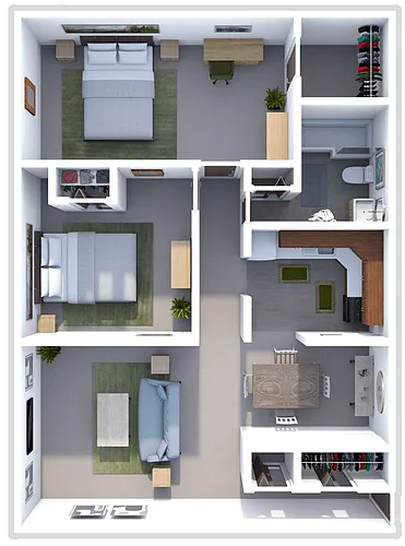 Floor plan SANDPIPER COVE 2 BEDROOM 1 BATH MR
