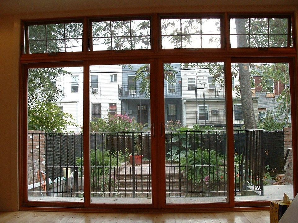 Veiw through Huge sliders with venting windows above.