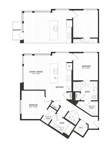 Floor plan 2 Bed/2 Bath-C10