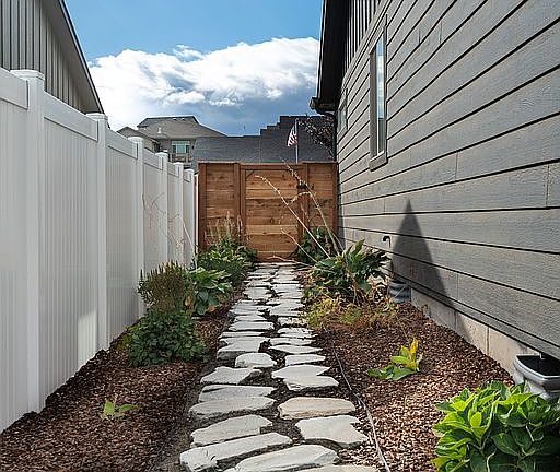 Eastside of home walk way