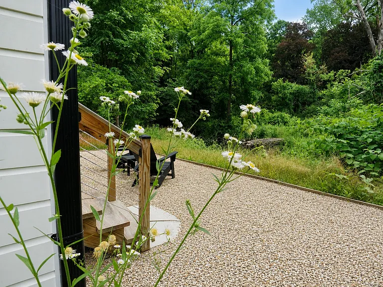 Pea Gravel Patio overlooking Webatuck Creek