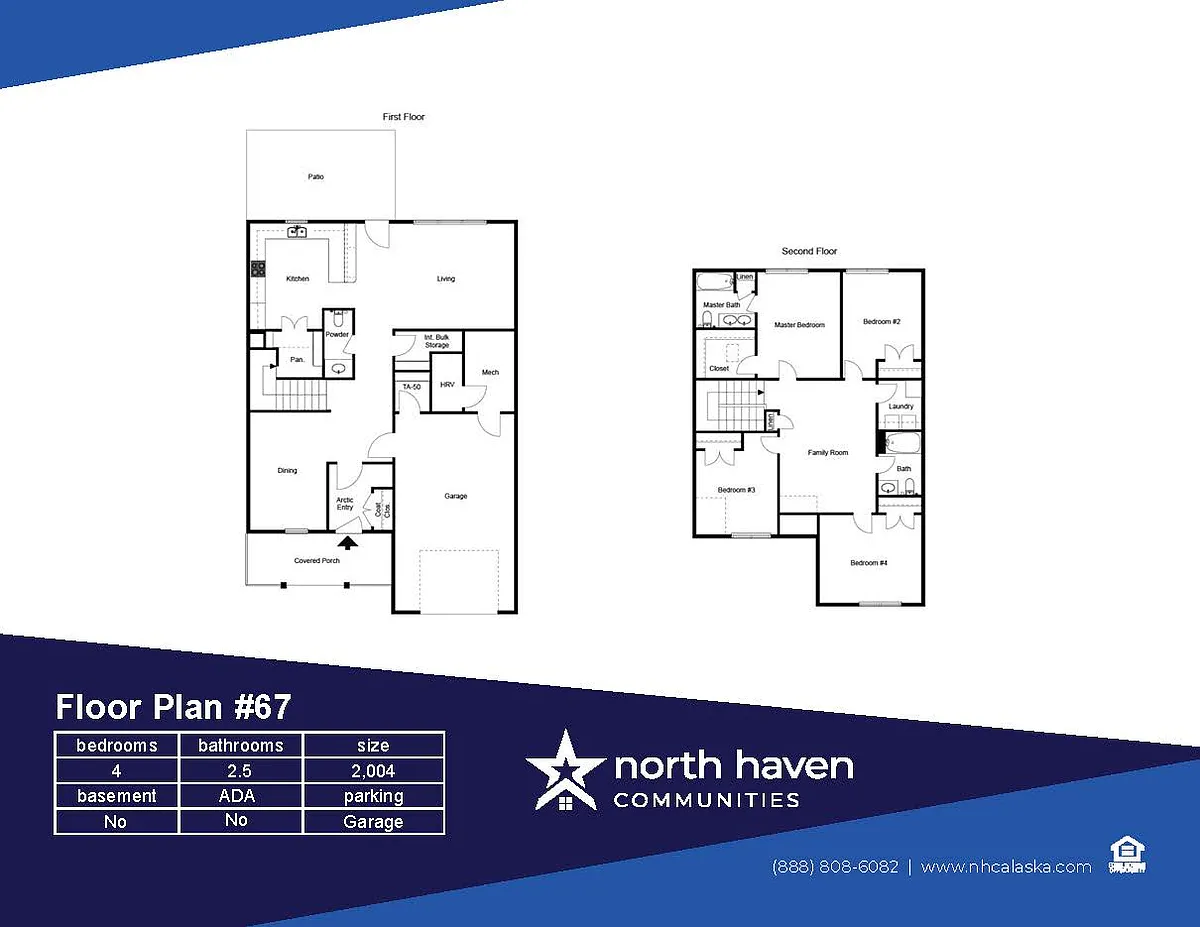 Floor plan Four Bedroom Home with Garage