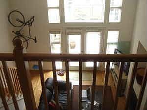 View from upstairs loft/den space looking down