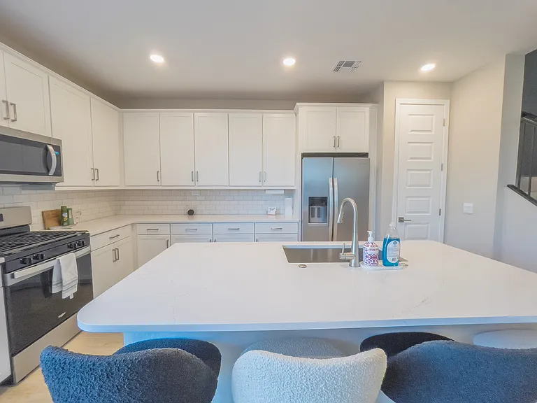 Fully stocked kitchen with extra storage for any personal items!