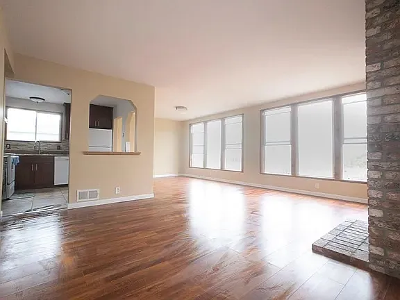 Living room, dining room and kitche