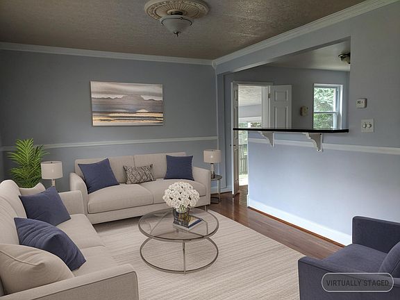 Virtually staged main level living room