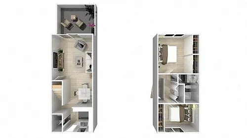 Floor plan Two Bedroom One and a Half Bath