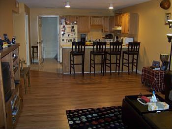 kitchen view from living room - open floor plan