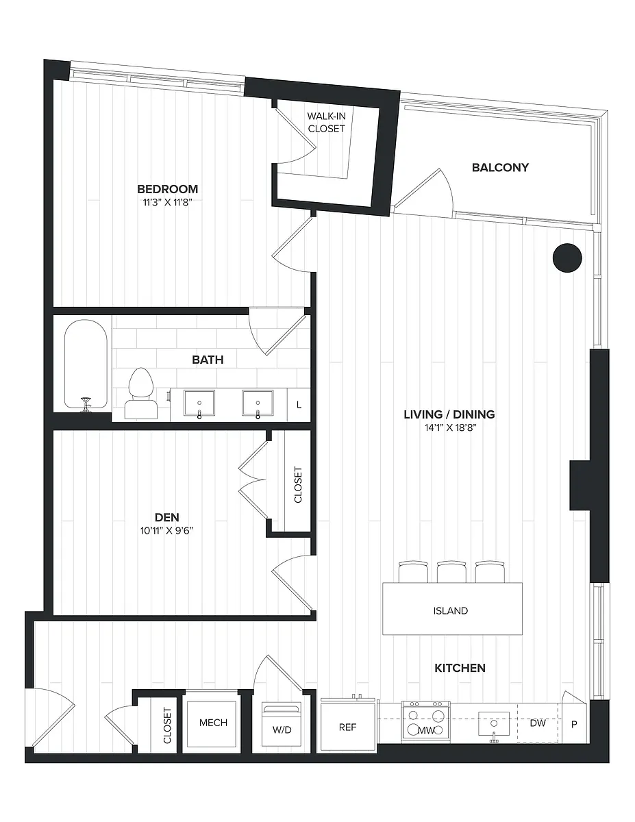 Floor plan 01BRD-03a Den