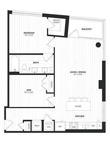 Floor plan 01BRD-03a Den