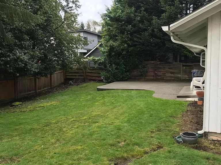 Fully fenced, private backyard