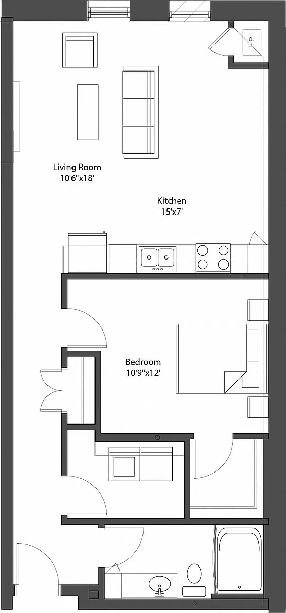 Floor plan BrewHouse Loft 311