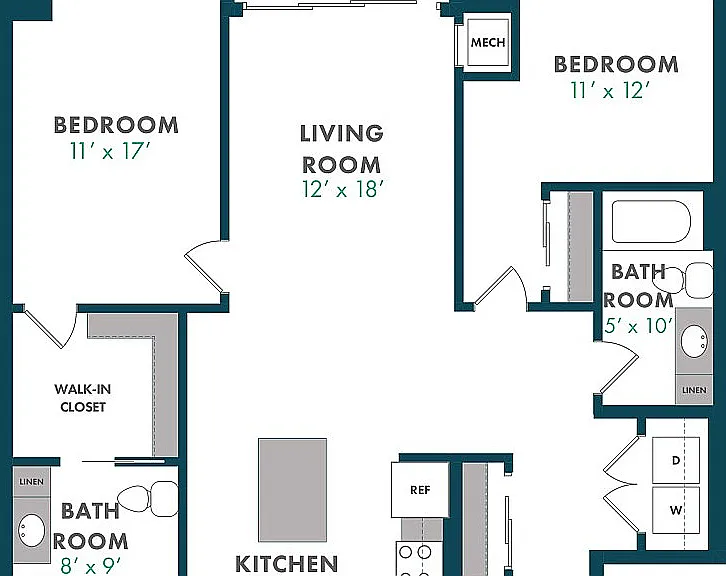 Floor Plan W1 | Domain | Apartments in Madison, WI Floor Plan W1 | Domain | Apartments in Madison, WI