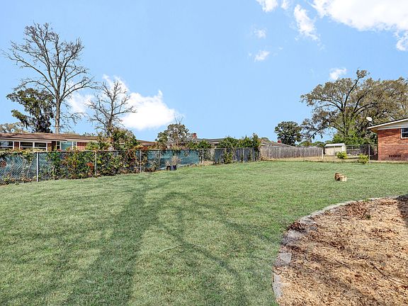 Large fenced backyard
