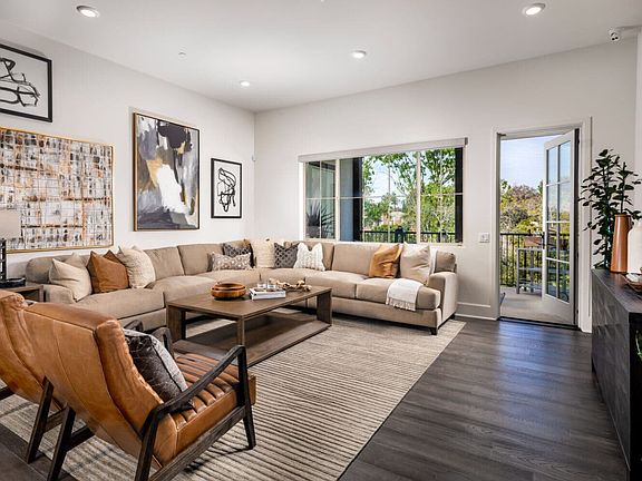 A photo of the great room in the Villas Plan 6 model home.