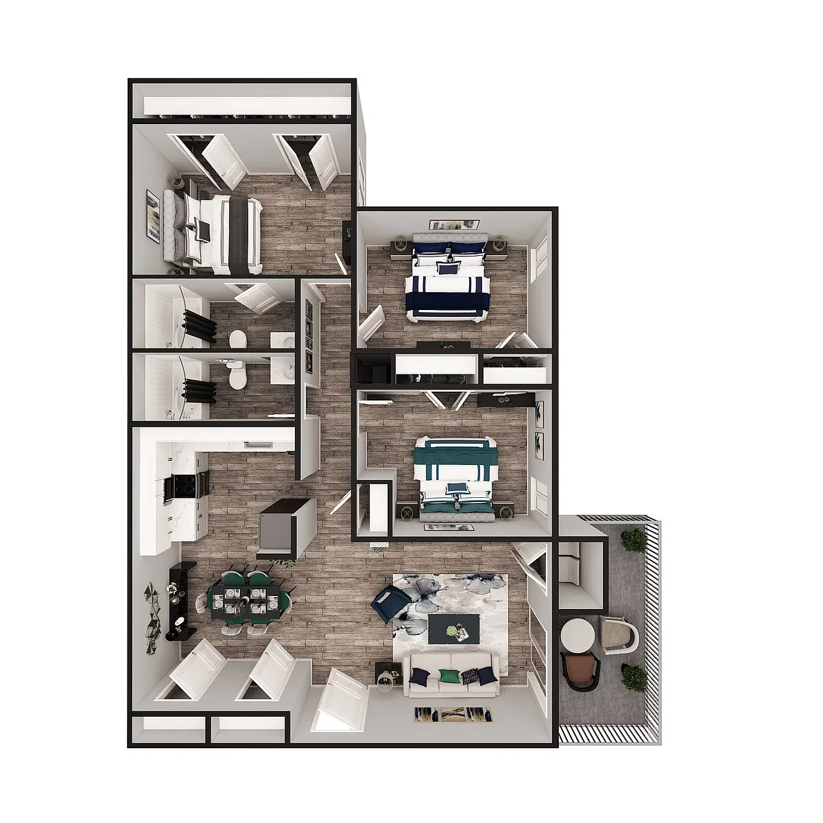 Floor plan 3 Bedroom 2 Bath