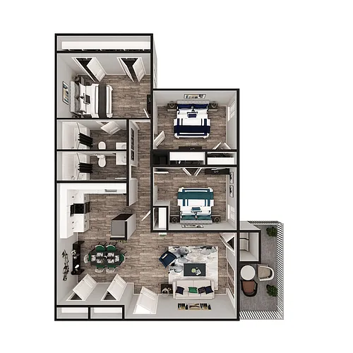 Floor plan 3 Bedroom 2 Bath