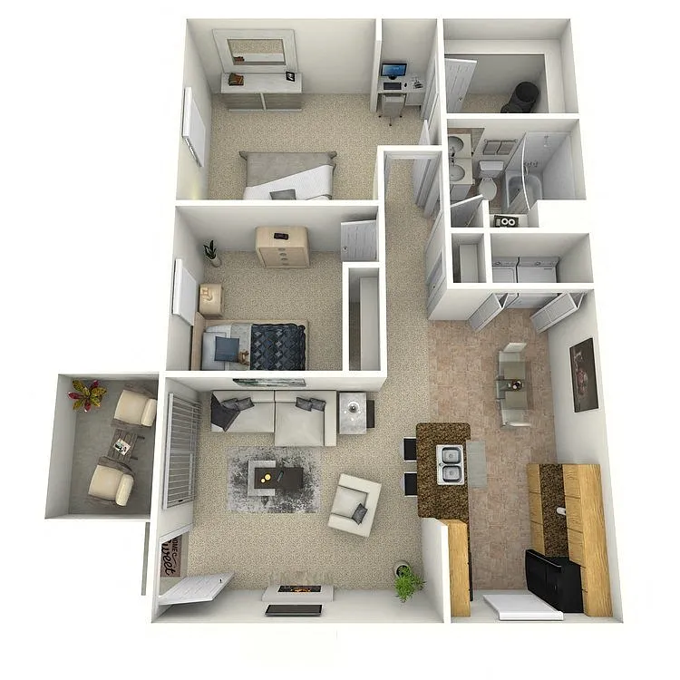 Floor plan Lisburne Renovated - Two Bedroom One Bath