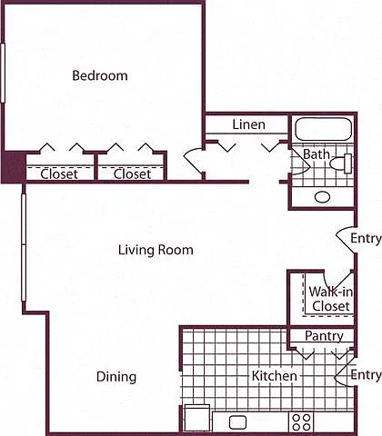 Floor plan 1 Bedroom, 1 Bath 905 SF A7