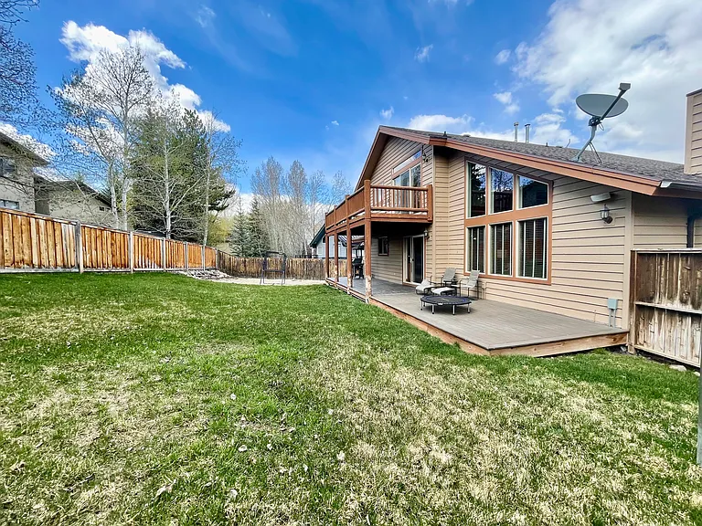 Fully fenced in yard